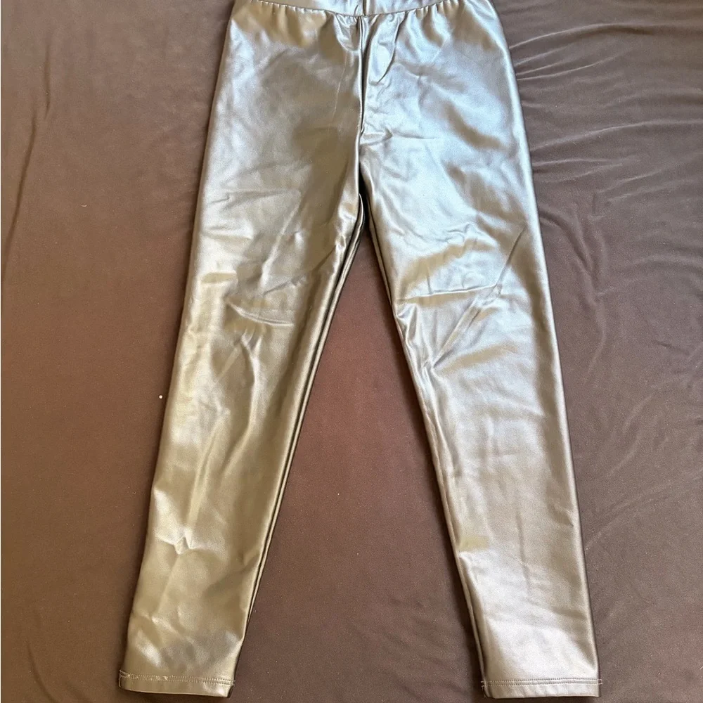 GAP Kids black faux leather Leggings